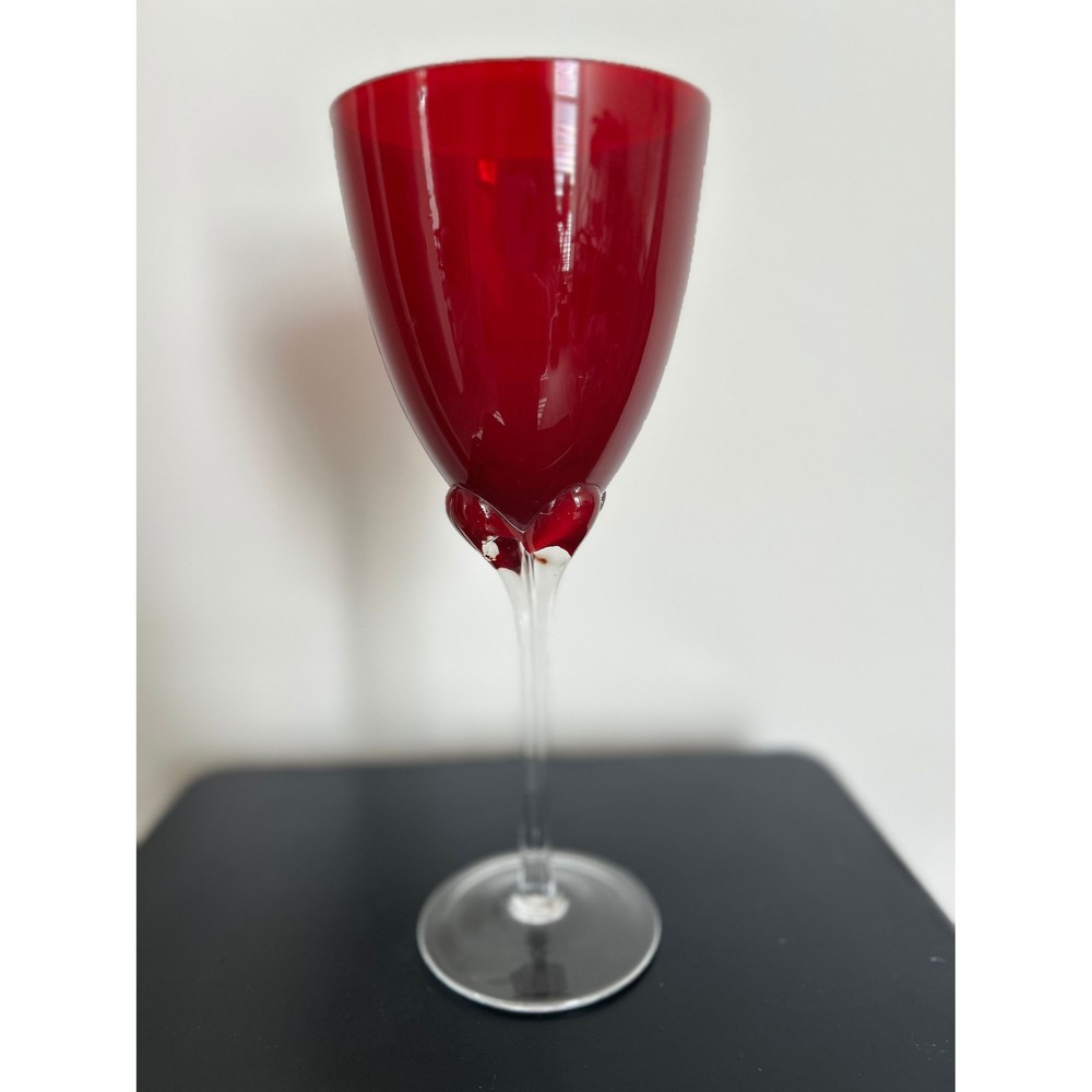 Beautiful Ruby Red Wine glass